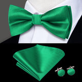 Hi-Tie Marque Soie Pré-noué Homme Nœud Papillon Mouchoir Boutons de Manchette Ensemble Nœud Papillon pour Homme Jacquard Solide Cachemire Floral Mariage Cadeau d'Affaires