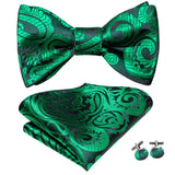 Hi-Tie Ensemble nœud papillon en soie pour homme, mouchoir et boutons de manchette, bleu, rouge, or, noir, blanc, jacquard, nœud papillon, mariage, affaires