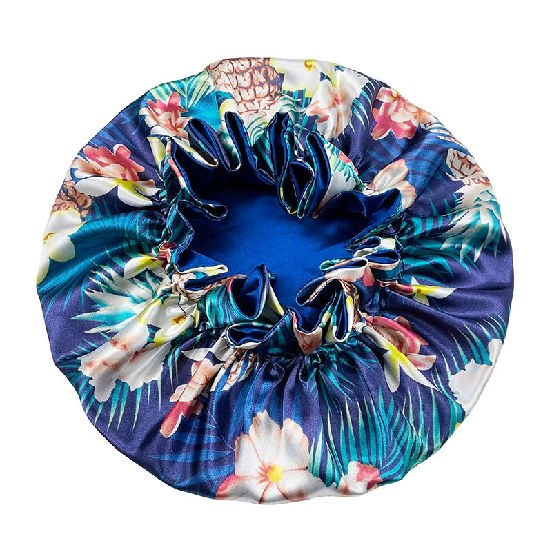 Bonnet de nuit double épaisseur en satin soyeux pour femme, grand bonnet réversible doublé de satin, couvre-chef pour la nuit, accessoires pour cheveux