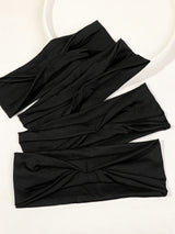 4Pcs Black Twist Knotted HeadBands Boho Stretchy Hair Band Non Slip for Girl Turban Plain Headwrap Yoga Workout Hair Accessories