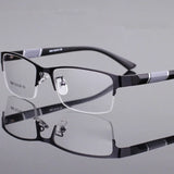 Men's Blue Light Blocking Reading Glasses Vintage Retro Metal Half Frame Eyeglasses Unisex Classic Business Eyewear Presbyopia