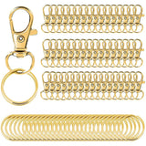 Lot de 100 mousquetons pivotants pour porte-clés, mousquetons à mousqueton pour porte-clés, bijoux, loisirs créatifs