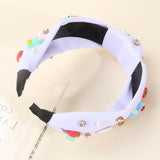 Knotted Wide Headbands Diadem For Back To School Pearls Pencil Hair Bands Kids Head Hoop Girls Children Daily Tiara Accessories