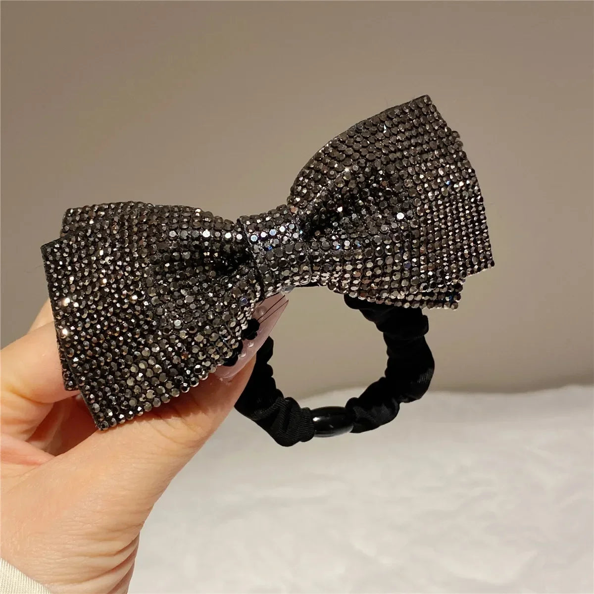 Élastiques à cheveux coréens en forme de nœud pour femmes et filles, en cristal brillant, pour queue de cheval, bandeaux en caoutchouc, accessoires pour cheveux i-Remiel