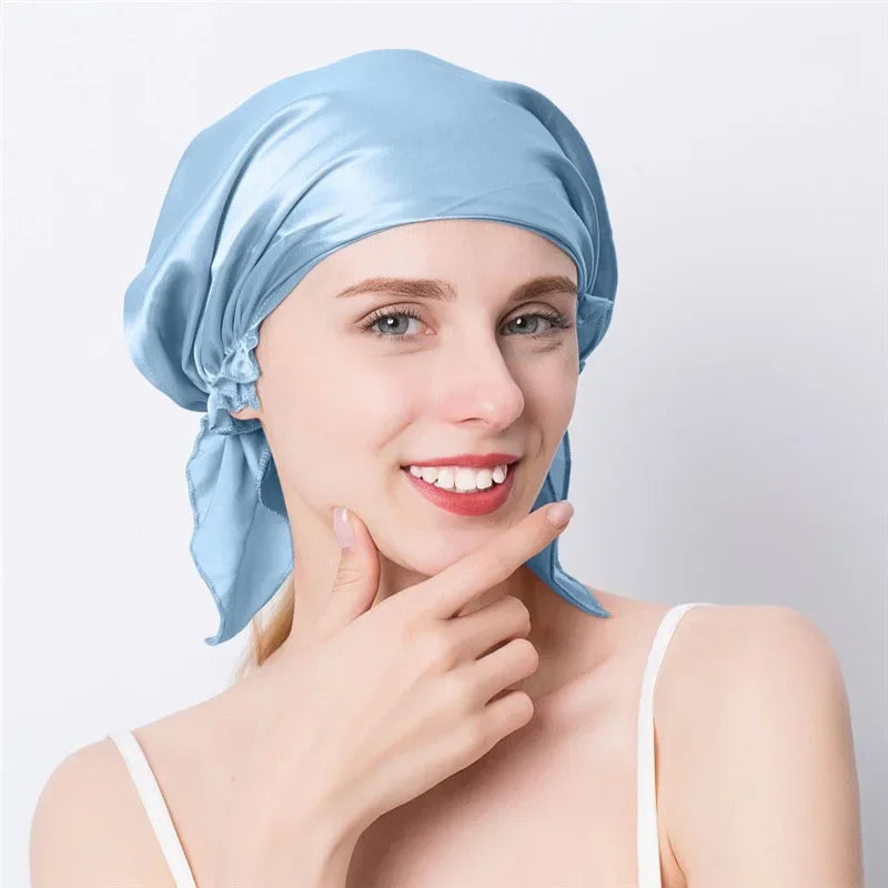 Bonnet de nuit en soie de mûrier 100 % naturelle, bonnet de douche en soie, bonnet de nuit, tâches ménagères, cuisine, soins capillaires, bonnet protecteur, accessoires pour cheveux