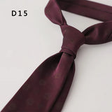 Cravate en polyester jacquard 8 cm, style décontracté, rouge et marron, pour homme, accessoire de costume, de fête, de mariage ou de banquet