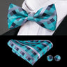 Hi-Tie Marque Soie Pré-noué Homme Nœud Papillon Mouchoir Boutons de Manchette Ensemble Nœud Papillon pour Homme Jacquard Solide Cachemire Floral Mariage Cadeau d'Affaires