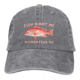 Fish Want Me Women Fear Me Classic Baseball Cap Men Hats Women Visor Protection Snapback Animal Caps