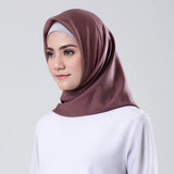 Foulard carré en soie pour femme, grande taille, couleur unie, doux, prêt à porter, bandana de luxe, 110 x 110 cm