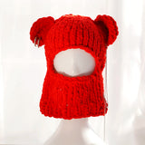 HOT sale 3D Ear Hat Halloween Hat Metal chain hat Handmade crochet hat Knitted hat skiing cap mask hat Winter women hat warm hat