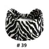 Leopard Print Headbands for Women Wide Boho Turban Head Wraps Cotton Knotted Elastic Hairbands Non Slip Workout Hair Accessories