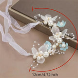 Elegant Girls Headband Lmitated Pearl Hair Headdress Baby Girls Flower Wreath Bride Garland Head Hoop Wedding Headbands Hair