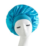 Newly Satin Night Hair Cap Women's Solid Sleeping Hat Sleep Care Bonnet Nightcap For Women Unisex Cap