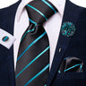 Cravate rose cachemire avec broche en soie, élégante cravate de mariage pour homme, bouton de manchette pratique, mode affaires fête, créateur de cravate haute