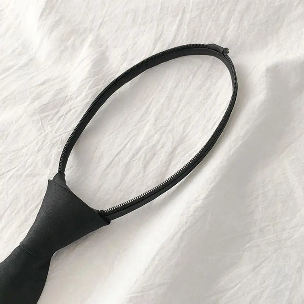 Cravate unisexe pour hommes et femmes, fermeture éclair, noire, à clip, pour hommes, cravates de sécurité, cravates pour vêtements, cravates mates pour porteurs funéraires