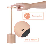1PC Metal Classic Table Lamp USB Rechargeable Night Light Stepless Dimming Touch 3 Level Bedside Lamp Hotel Bar Decoration