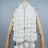 2024 Winter Women Genuine Fur Scarf Real Rex Rabbit fur Balls Scarves Russian Cute Female Fashion Warm Fur Scarf Colourful