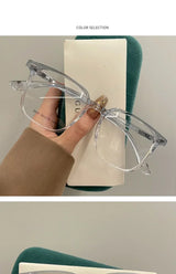 Blue Light Blocking Ladies Square Myopia Glasses New Trendy Finished Near Sight Eyeglasses Prescription Minus Eyewear Diopter