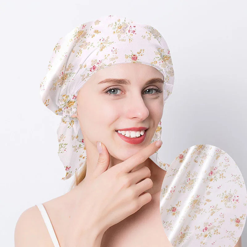 Bonnet de nuit en soie de mûrier 100 % naturelle, bonnet de douche en soie, bonnet de nuit, tâches ménagères, cuisine, soins capillaires, bonnet protecteur, accessoires pour cheveux