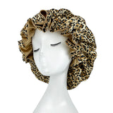 Bonnet de nuit double épaisseur en satin soyeux pour femme, grand bonnet réversible doublé de satin, couvre-chef pour la nuit, accessoires pour cheveux