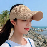 2023 Spring Summer Women Empty Top Hat Hollow Out Breathable Baseball Caps UV Protective Sunshade Sun Hats Panama Visor Cap