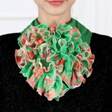 Koreanischer Chiffon-Halsschutz mit Blumenmuster, falscher Kragen, Sicherungsschal, Sommer, Frauen, Eisseide, Schutz der Halswirbelsäule, elastisches Lätzchen, Kopfhals