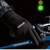 Men Winter Waterproof Cycling Gloves Outdoor Sports Ski Running Motorcycle Touch Screen Fleece Gloves Non-Slip Warm Full Fingers
