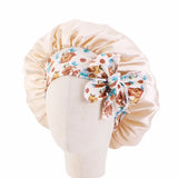 Bonnet de nuit pour enfants et filles, imprimé floral, bonnet de nuit en satin, turban, bonnet de nuit pour enfants, bonnet de soins capillaires, bonnet de nuit