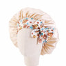 Bonnet de nuit pour enfants et filles, imprimé floral, bonnet de nuit en satin, turban, bonnet de nuit pour enfants, bonnet de soins capillaires, bonnet de nuit
