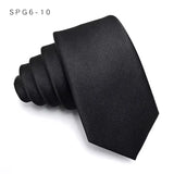 Cravate de luxe fine et étroite pour homme, 6 cm, noire, unie, à pois, rayée, en jacquard, idéale pour les soirées d'affaires