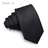 Cravate de luxe fine et étroite pour homme, 6 cm, noire, unie, à pois, rayée, en jacquard, idéale pour les soirées d'affaires