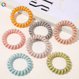 High Elasticity Telephone Coil Hairbands Women Spiral Hair Ties Girls Hair Rings Rope Solid Color Hair Accessories Gum Scrunchy