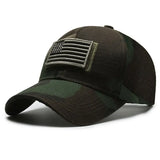Casquette de baseball brodée avec motif camouflage du drapeau américain pour homme