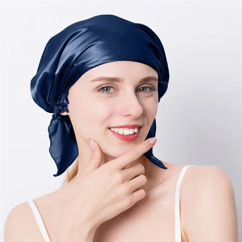 Bonnet de nuit en soie de mûrier 100 % naturelle, bonnet de douche en soie, bonnet de nuit, tâches ménagères, cuisine, soins capillaires, bonnet protecteur, accessoires pour cheveux