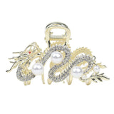 Épingle à cheveux dragon bleu avec perle pour femme, pince à cheveux simple, pince requin, mode, tempérament, accessoires pour cheveux simples