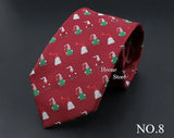 Classic Red Blue Christmas Tie For Men Father Festival Gift Santa Claus Snowman Tree Snowflake Elk Necktie Skinny 7cm Accessory