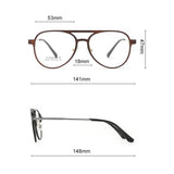 3 In 1 Pure Titanium Women Double Beam Glasses Frame With Polarized Clip On Sunglasses And Night Vision Men Half Rim Eyewear