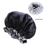 Bonnet de nuit en satin double couleur, bonnet de nuit en dentelle extra large, bonnet rond pour soins capillaires, bonnets de douche