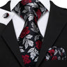 Ensemble élégant de cravates et boutons de manchette en soie à fleurs multiples pour homme, cravate jacquard à fleurs pour mariage, entreprise, fête, événement, Barry.Wang