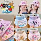 Chapeau de protection solaire Sanrio Cinnamoroll My Melody Kuromi Pompompurin, casquette anti-UV avec grande langue, cadeau d'anniversaire pour enfants