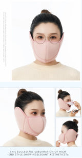 Winter Cold Warm Masks Ear Masks Full Package Thickened Shaking Grain Velvet Dust Mask For Men And Women