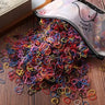 Lot de 1 000 élastiques à cheveux en nylon pour filles, accessoires pour cheveux, queue de cheval, ornements pour enfants