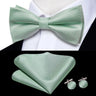 Hi-Tie Nœud papillon rayé noir et rouge pour homme, mouchoir, boutons de manchette, en soie pré-nouée, pour soirée d'affaires masculine, vente en gros