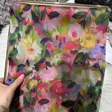 Rosa Grün Winter Langer Seidenschal Acessories Marke Blumenmuster 100% Seidenschal Sommer Strand Seidenschal Hijab Schal Bufanda