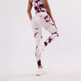 Tie-dye yoga clothing set, sports bra, intimates, yoga pants, non-falling sports tights, peach butt lifting line