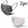 Sparkling Rhinestone Face Mask Fashion Breathable Face Covering Nightclub Music Festival Party Costume Accessories for Women