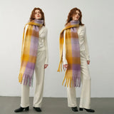 Thick Warm Solid Colour Shawl Men Shawl Long Women Cashmere Fringe Luxury Wrap Dress Brand Shawl Designer Fashion Winter Scarf