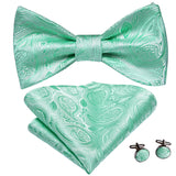 Dropshipping Jacquard Silk Mens Self Bow Tie Hanky Cufflinks Set Male Butterfly Knot Bowtie Wholesale for Male Wedding Business