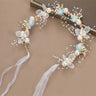 Elegant Girls Headband Lmitated Pearl Hair Headdress Baby Girls Flower Wreath Bride Garland Head Hoop Wedding Headbands Hair