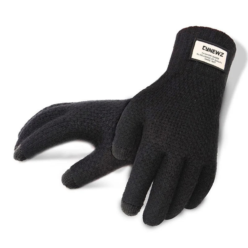 Gants tricotés d'hiver pour hommes, écran tactile, haute qualité, épais, chauds, en laine et cachemire, solides, pour l'automne et l'hiver